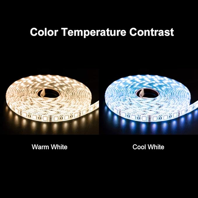 BTF-LIGHTING RGBW LED Strip Lights,UL Listed,5050 4 Colors in 1 RGB + 2700K-3000K Warm White,24V DC,16.4ft/5m 60LEDs/m 12mm White PCB, IP30 for Home Decoration(No Adapter or Controller)