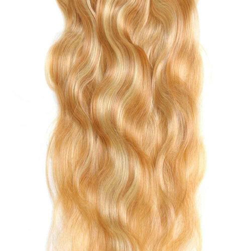 Giginger Bundles Human Hair P27/613 Blonde Deep Wave Human Hair Bundles 26 28 30 Inch Highlight Honey Blonde Unprocessed Quick Weave Soft Sewn In Hair Extensions for Black Women