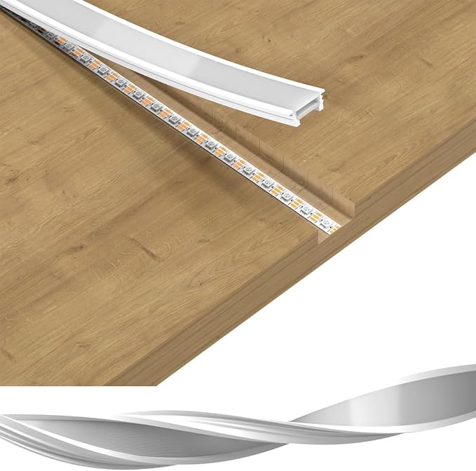 BTF-LIGHTING Silicone LED Channel System 9.8Ft Flexible Milky White Cover DIY Spotless Tube for ≤18mm Width LED Strip,Neon Rope Light Channel Diffuser, for Kitchen Cabinet, Room, Patio(No LED Strip)