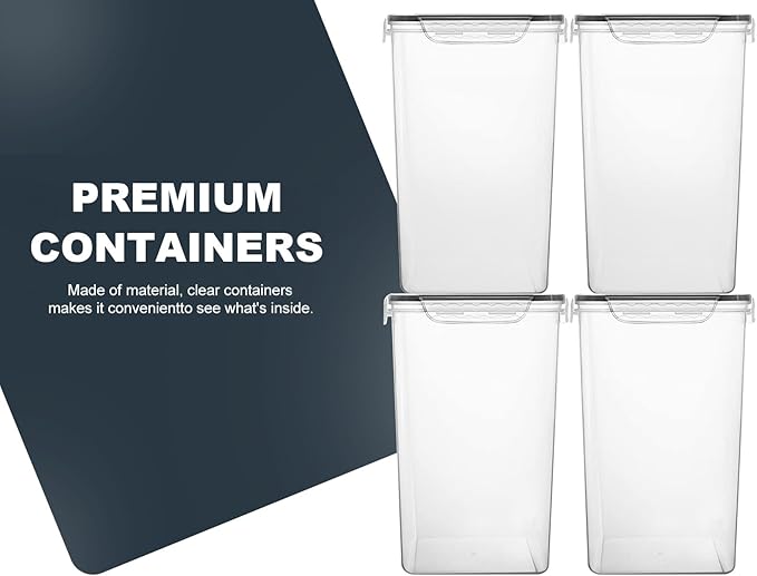 M MCIRCO Extra Large 7qt / 6.5L/220oz Tall Food Storage Containers, WIDE & DEEP, 4-Piece Plastic Airtight Kitchen Pantry Storage Containers for Flour, Sugar,20 Labels
