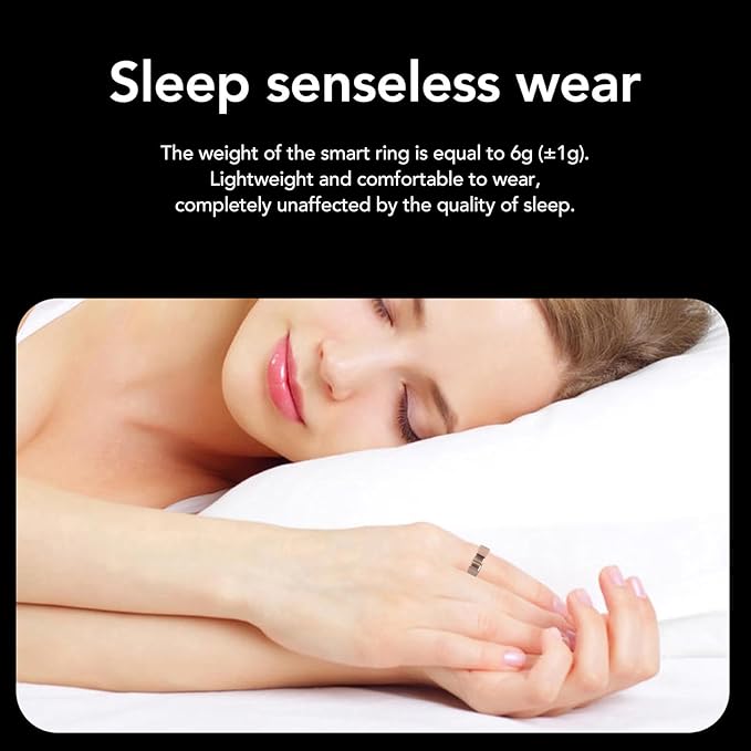 Smart Ring Health Tracker, Fitness Tracker Ring Monitoring Sleep Quality and Heart Rate, Waterproof Wearable Healthy Data Recorder with APP
