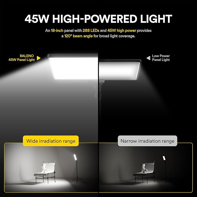 RAELNO PLV-S192 Led Video Light and VL-S300K LED Video Lighting Kit with Remotes anf Stands Phone Clip for Live Streaming Video Calls Photography