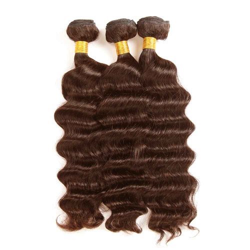 Brown Bundles Human Hair Chocolate Brown Deep Wave Bundles 28 30 32 Inch 8A Grade Brazilian Virgin 3 Bundle Color #4 Hair Extensions