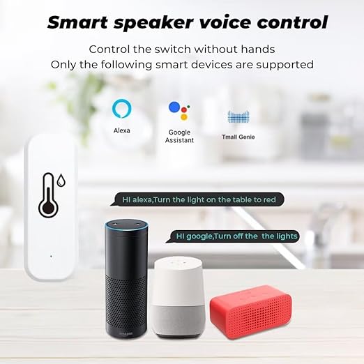 Temperature and Humidity Sensor,BVAZTVP No Hub Required,Compatible with Alexa and Google Home,for Home, Baby Rooms,Greenhouses Accessories, Garages, Office 2Pack White(No Include Battery)