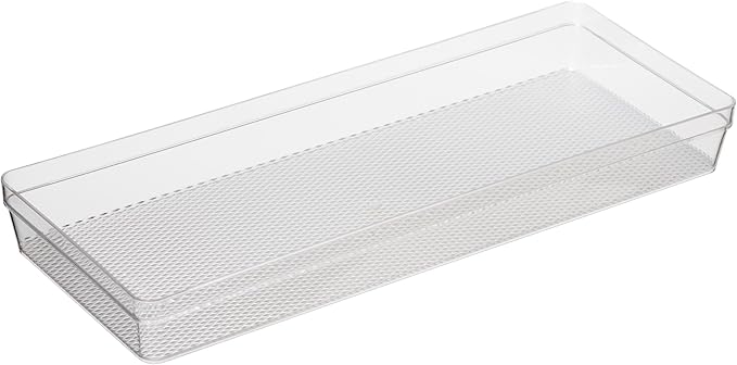 Oggi Clear Drawer Organizer - 6.25" X 15.75" - Ideal for Organizing Kitchen Drawers, Office, Desk, Silverware, Kitchen Utensils, Cosmetics and Bathrooms