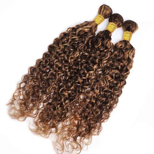 Freiuoke 26 28 30 Inch P4 30 Human Hair Bundles Highlight Water Wave Bundle 4/30 Water Wave 3 Bundles Brazilian Virgin Hair Extensions