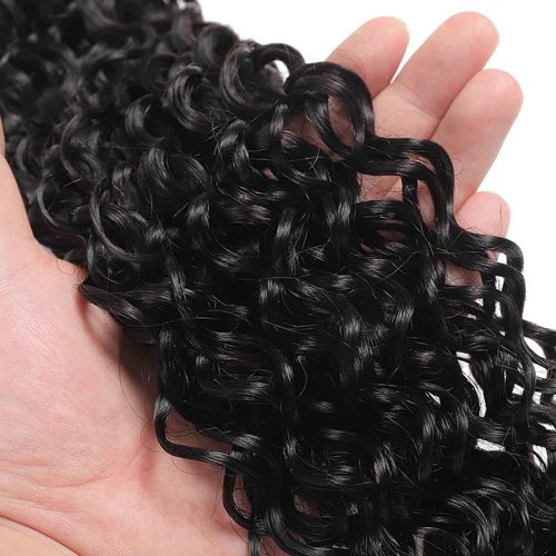 Water Wave Bundles Human Hair 20 22 24 Inch Deep Wave Bundles 10A Brazilian 100% Unprocessed Virgin Human Hair Wet and Wavy Bundles Double Weft Water Curly Weave 3 Bundle Natural Black