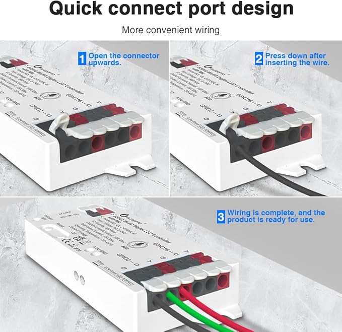 GLEDOPTO ESP32 WLED LED Strip Controller with Mic Microphone Music Dynamic Mode RGB IC DIY Lighting App Easy Wiring for WS2811 WS2812 SK6812 TM1814 WS2813 WS2815 Addressable FCOB Strip Light