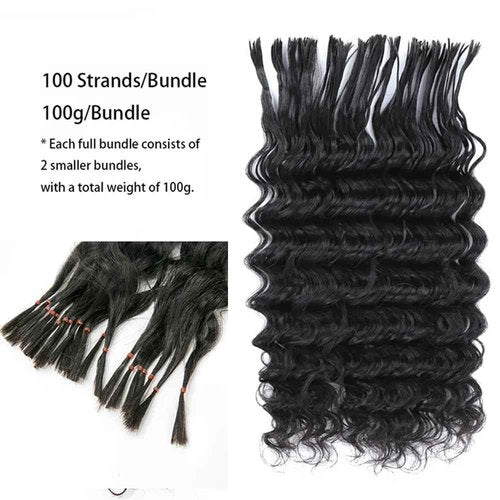 Pre-Divided Deep Wave Double Drawn Human Hair For Boho Braids Curly Bulk Human Hair No Weft For Braiding Human Hair Extensions 20inch 200g