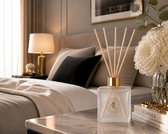 Frosted Reed Diffusers for Home | Premium Fragrance Diffuser | Frosted Diffuser Sticks in Oil Set with Rustic Amber Scent | Smell Good Stuff,Long-Lasting Oil for Bathroom & Office 5 oz