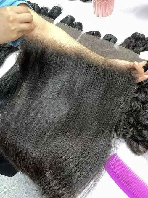 KRN 13x4 HD Lace Frontal, 0.10mm Skinlike Ultra-thin Invisible Frontal HD Lace Pre Plucked with Baby Hair 12A Silk Straight Brazilian Human Hair Extensions Single Knots 12 Inch