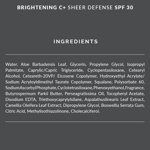 Beyond Complexion Brightening C+ Sheer Defense SPF 30 - Oil-Free, Fast-Absorbing SPF Makeup that Reduces Redness and Evens Skin Tone