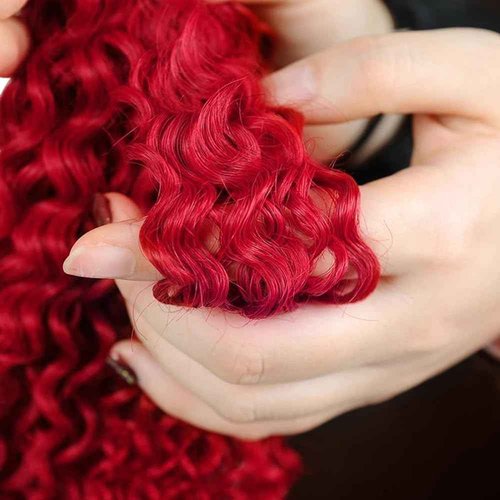 Red Human Hair Bundles Burgundy Kinky Curly Bundles Hair Extensions 26 28 30 Inch Grade 8A Brazilian Virgin Remy Hair 3 Bundles Double Weft Braight Red Bundles Hair Weave