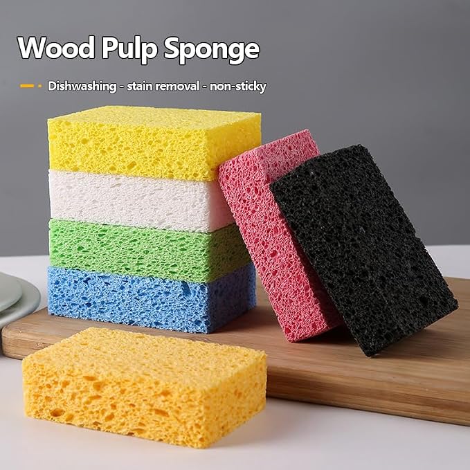 24 - Pack Non-Scratch Scrub Sponges - Sponges for Dishes and Washing Dishes, Cleaning Sponges for Kitchen Home and More（Blue）
