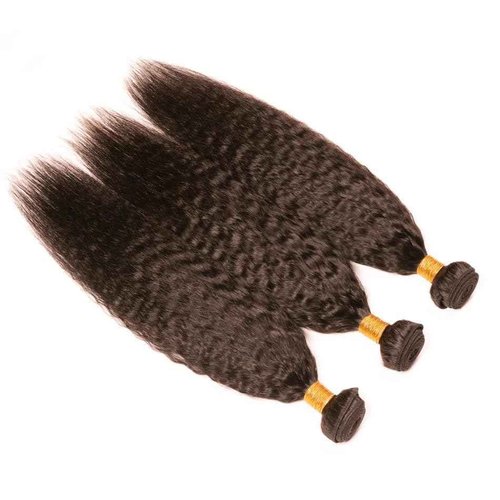 Condescension Bundles Human Hair 22 24 26" Inch Chocolate Brown Yaki Wave Human Hair Bundles Brazilian Virgin Remy Medium Brown Soft and Silky Hair Extensions