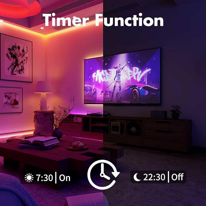 MFWW 66FT Strip Lights, Smart IC RGB LED Lights Multiple Colors on One Line, App+Remote Control, Timing, Multimodal, Music Sync, Color Changing Lights for Bedroom, Party Home Decor