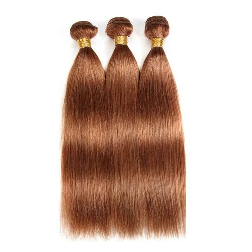 Giginger Bundles Human Hair 24 26 28 Inch Color 30 Light Brown Straight Bundles Human Hair Unprocessed Quick Weave Soft Sewn In Hair Extensions for Black Women