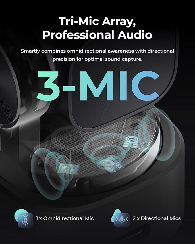 OBSBOT Tiny 3 AI-Powered Spatial Audio 4K PTZ Webcam, Tri-Mic AI Tracking 2.0 Voice Control Gesture Control 1/1.28" Sensor 4K Streaming Camera for Zoom Meeting Content Creation, W Smart Remote 2