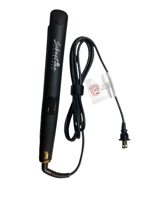 Flat Iron Hair Straightener and Curler 2-in-1 – Ceramic & Titanium Slim Plates – Dual Voltage – Professional Anti-Frizz Styling Tool – Sebastian Hair Iron