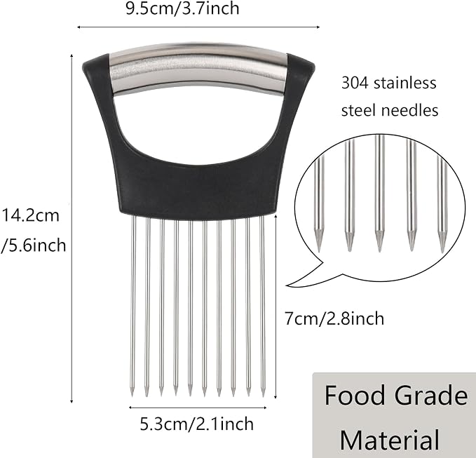 3 Pcs Onion Slicer Holder, All purpose Food Slicer Assistant Tool for Cucumber, Tomato, Potato, Egg, Avocados, Fruit Lemon and Meat