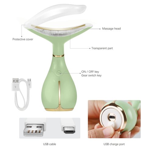 Ms.W Red Light Facial Massager, Skin Care Tools for Face and Neck Beauty Device, Electric Facial Massage Tool with Heating and 3 Massage Modes