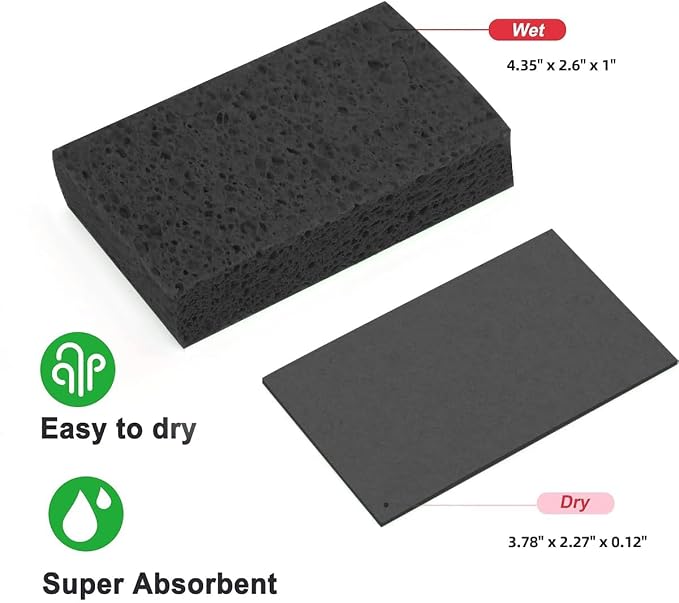 6 - Pack Non-Scratch Scrub Sponges - Sponge for Dishes and Washing Dishes, Cleaning Pads for Kitchen Home and More（Black）