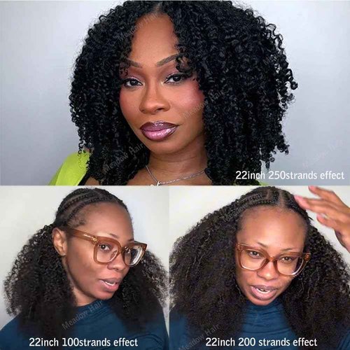 Knotless Pre Separated Human Hair Crochet Extensions for Braids Afro Kinky Curly Brazilian Virgin Feather Hair Bundles Boho Twist Braiding Hair for Black Women 16inch 60g