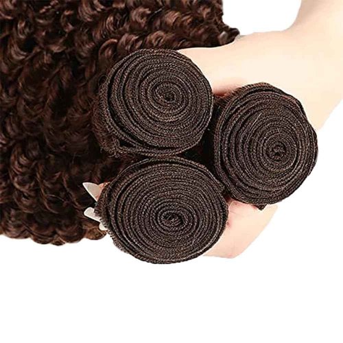 Giginger Bundles Human Hair 24 26 28 Inch Chocolate Brown Deep Wave Human Hair Bundles Deep Curly Unprocessed Quick Weave Soft Sewn In Hair Extensions for Black Women