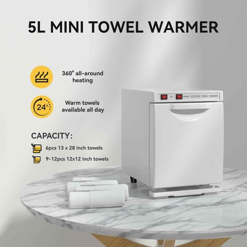 HYTOBP Hot Towel Warmer for Spa, 5L Thermostatic Towel Heater, 2-in-1 Professional Mini Towel Warmer, Beauty Salon and Spa Towel Warmers for Facial.(5L-White)