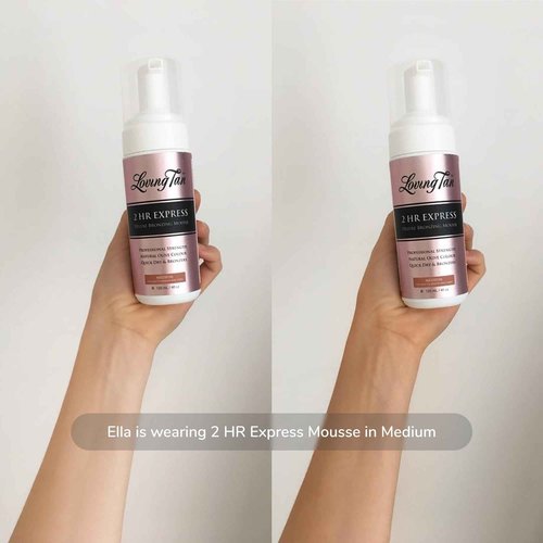 Loving Tan 2 HR Express Self Tanning Mousse, Medium - Streak Free, Natural, Professional Quality - 5+ Sunless Self Tanner Applications per Bottle, Cruelty Free, Naturally Derived DHA - 6.7 FL Oz