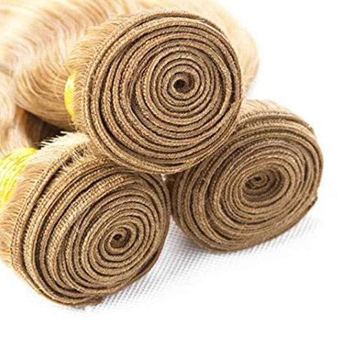 Giginger Bundles Human Hair P27/613 Blonde Straight Human Hair Bundles 22 24 26 Inch Highlight Honey Blonde Unprocessed Quick Weave Soft Sewn In Hair Extensions for Black Women
