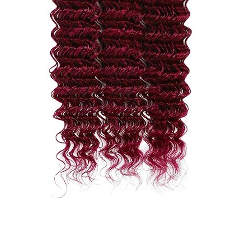 Condescension Human Hair Bundles Burgundy 99J Jerry Curly 20 22 24 Inch Bundles Human Hair 100% Unprocessed Burgundy Soft Sewn In Hair with Double Weft for Black Women