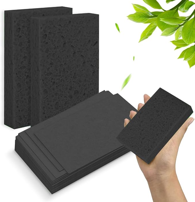 6 - Pack Non-Scratch Scrub Sponges - Sponge for Dishes and Washing Dishes, Cleaning Pads for Kitchen Home and More（Black）