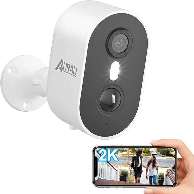ANRAN Security Cameras Wireless Outdoor,2K 3MP Battery Powered Indoor Home Security Camera with AI Motion Detection & Color Night Vision,2-Way Talk Spotlight Siren Alarm, Work with Alexa,Waterproof