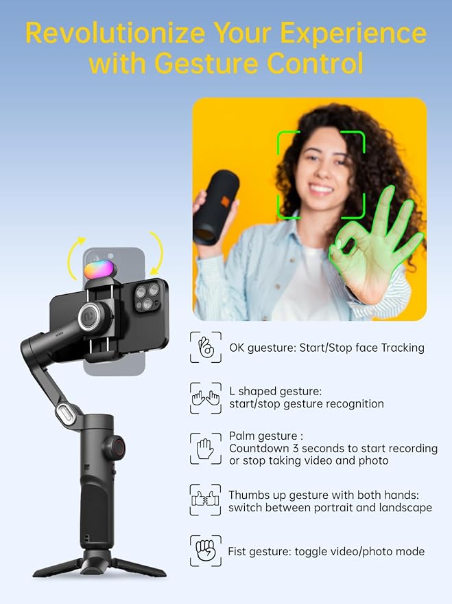 AOCHUAN 3-Axis Gimbal Stabilizer for Smartphone Smart XE Kit & T20 Complete Tripod