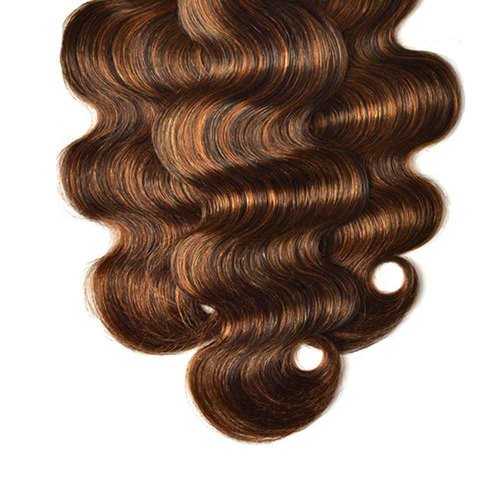 Fabimiya Human Hair Bundles 26 28 30 Inch Chocolate Brown P4/30 Body Wave Bundles Human Hair 100% Unprocessed Soft Sewn In Hair with Double Weft for Black Women
