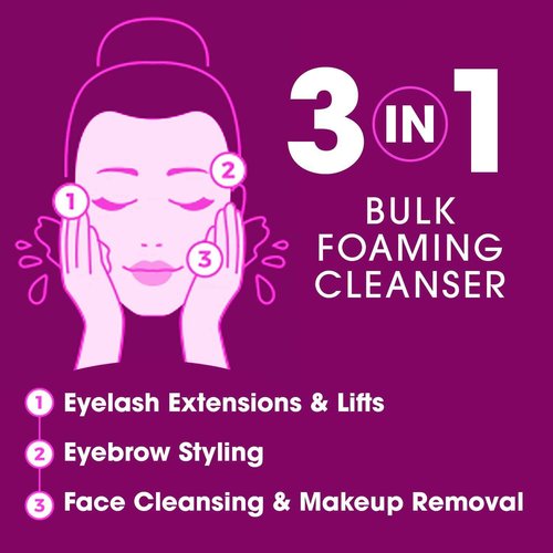 SecretsID Lash Shampoo Kit for Salons, Lash Techs and Brow Stylists - Pack of 18 Prefilled Eyelash Extension Cleanser 2 Oz Foaming Bottles with Retail Display and Aftercare Cards - Fragrance Free