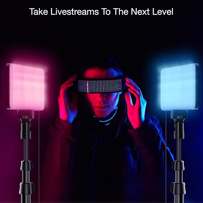 Fugetek 52" RGB LED Photography Video Light, 77 RGB Beads, All Aluminum Tripod, Unique Light Modes, Inline Contoller, USB Powered, Portable, Adjustable, 14 Colors, Game Streams, YouTube