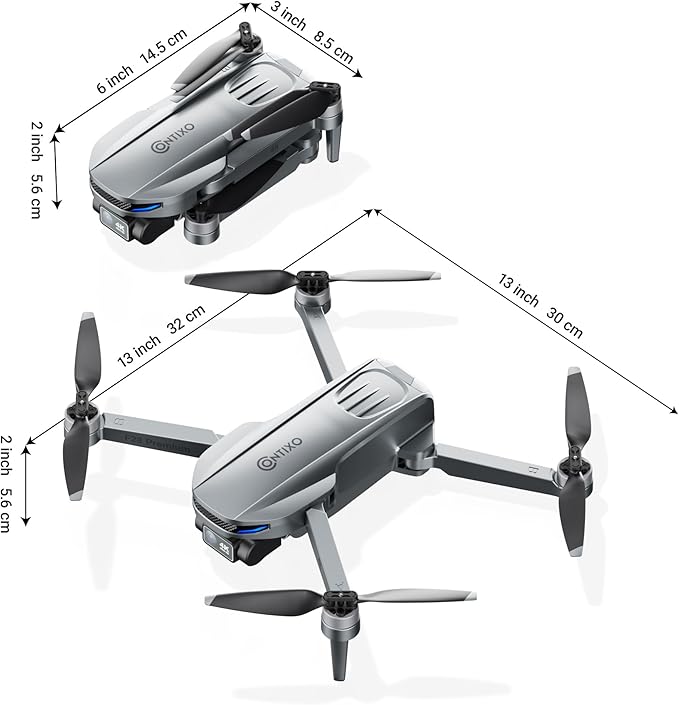 Contixo F28 Premium Two-Axis Gimbal Drone for Adults, 4K Zoom Camera, Brushless Motor, 23 Min Flight, Accurate GPS, Auto Return, Follow Me, 110° Wide-Angle FPV, Portable Foldable Drone for Beginners