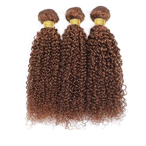 Giginger Bundles Human Hair 22 24 26 Inch Color 30 Light Brown Jerry Curly Wave Bundles Human Hair Unprocessed Quick Weave Soft Sewn In Hair Extensions for Black Women