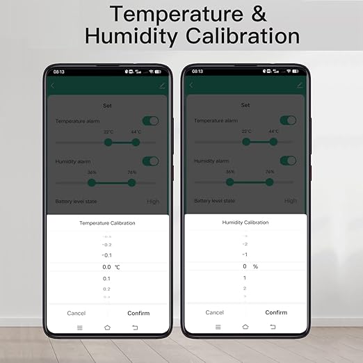 WiFi Hygrometer Thermometer Sensor: Wireless Smart Temperature Humidity Monitor with App Notification Alert, Data Storage Export, Calibration Function, Compatible with Alexa (White-4PCS)