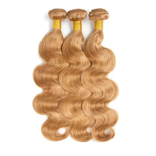 Giginger Brazilian Human Hair Bundles 24 26 28 Inch Honey Brown 27 Color Body Wave Bundles Human Hair Unprocessed Virgin Quick Weave Hair for Black Women