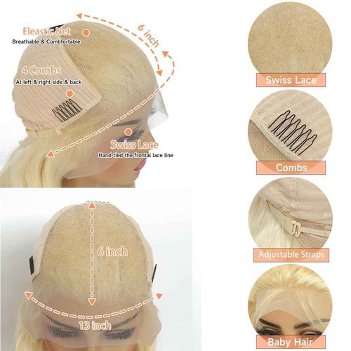 30 Inch 613 13x6 Lace Front Wig Human Hair 200 Density Blonde Body Wave Lace Front Wigs Human Hair Pre Plucked Blonde Wig Human Hair 613 HD Lace Frontal Wigs Human hair