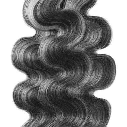 Fridnae Hair 26-30 Inch Highlight Bundles - P1B Grey Body Wave Human Hair - Two Tone Black & Silver Ombre - Grey Body Wave