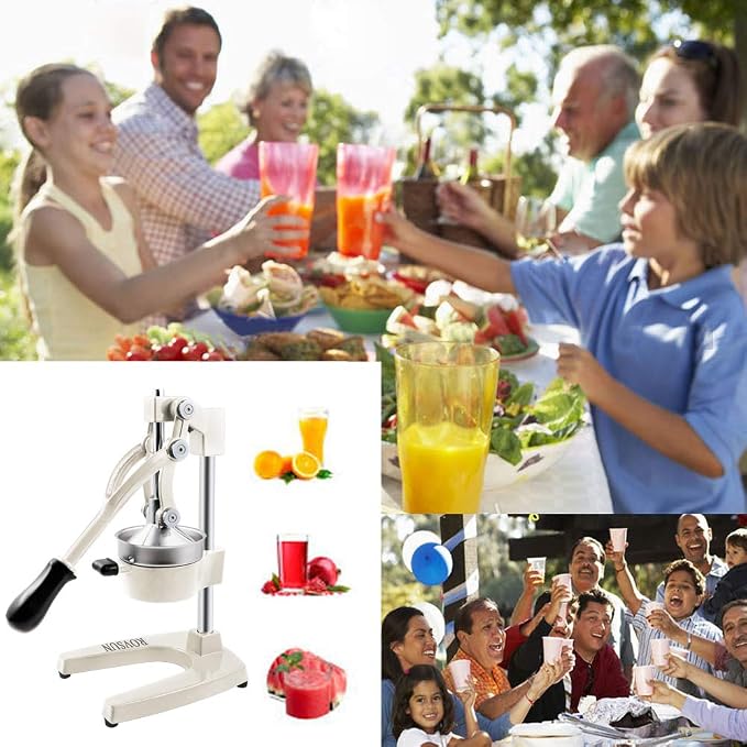 ROVSUN Commercial Grade Citrus Juicer Hand Press Manual Fruit Juicer Juice Squeezer Citrus Orange Lemon Pomegranate (White)