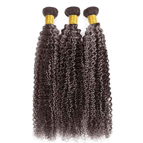 Fabimiya P4/GREY Human Hair Bundles 26 28 30 inch Jerry Curly Wave Human Hair Bundles Highlight Chocolate Grey Unprocessed Soft Sewn In Hair with Double Weft for Black Women