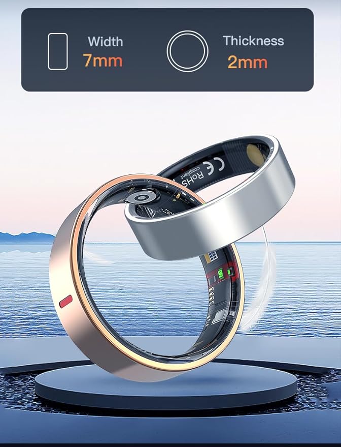 Heart rate monitoring, Blood oxygen monitoring, Pressure monitoring, HRV Lorenz scatter plot, Step counting Exercise, Remote care, 24/7 scientific sleep, Photo taking, Blood components (Rose Gold, 11)