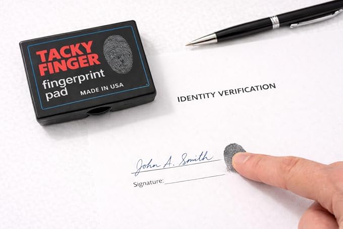 Inkless Fingerprint Pad – Black (3-Pack), Quick-Dry No-Mess Thumbprint Ink Pad for Notary Public and ID Verification, Non-Toxic & Reusable