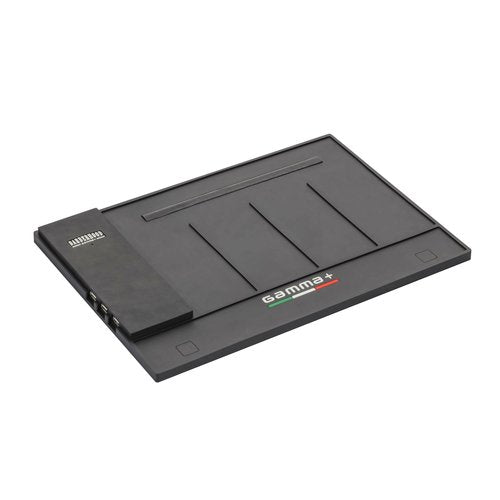 GAMMA+ Professional Barber Appliance Magnetic Mat and Station Organizer, Anti-Slip, Durable Heat Resistant Silicone, Hair Styling Tools, Black