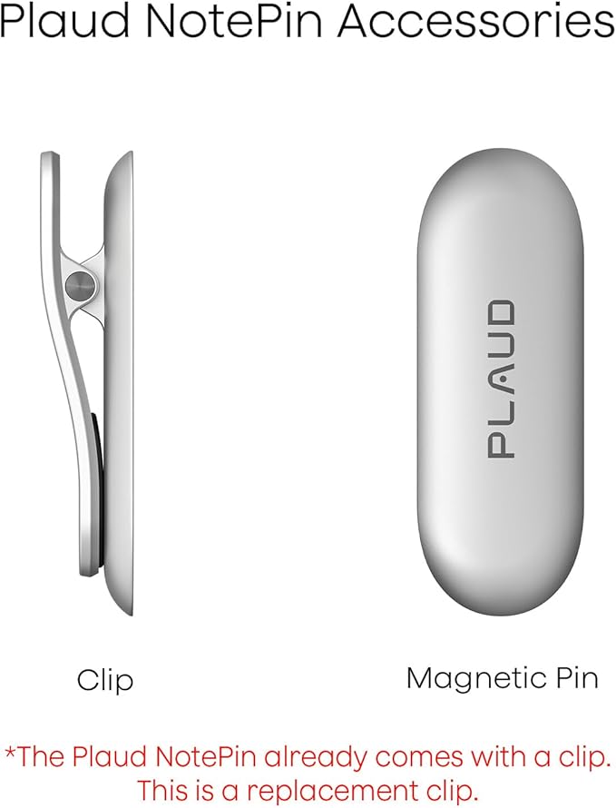 Replacement Magnetic Clip and Pin Attachments for Plaud NotePin (*NOT Included), Accessory Replacement Kit Set for NotePin AI Voice Recorder (No Additional Purchases Needed), Purple